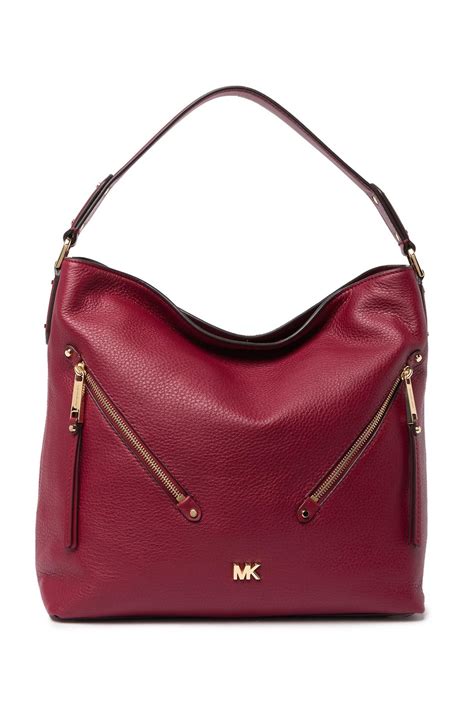 michael kors evie pebble leather hobo oxblood|Michael Kors Evie Pebble Leather Hobo .